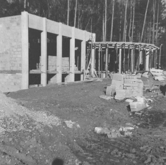 Clubhaus im Rohbau im Jahre 1966