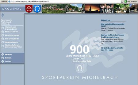 Internetseite vom Sportverein geht am 4. Juni 2002 online