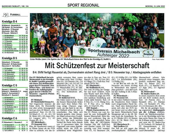 Regionalsport im BT/BNN wie hier am Montag, 13. Juni ab sofort Geschichte