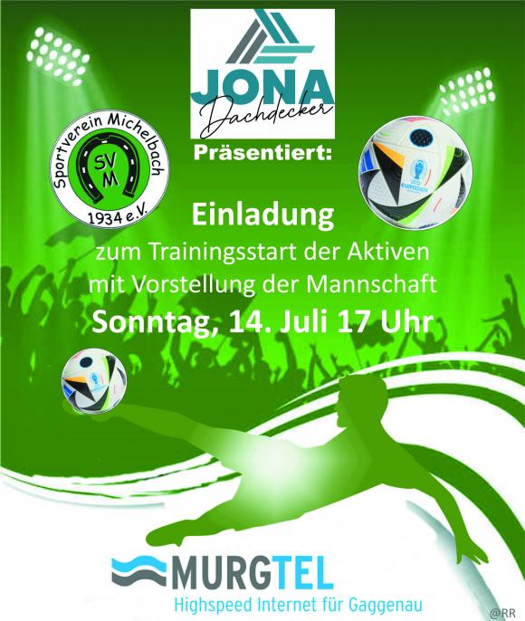 Auftakttraining am Sonntag, 14. Juli um 17 Uhr