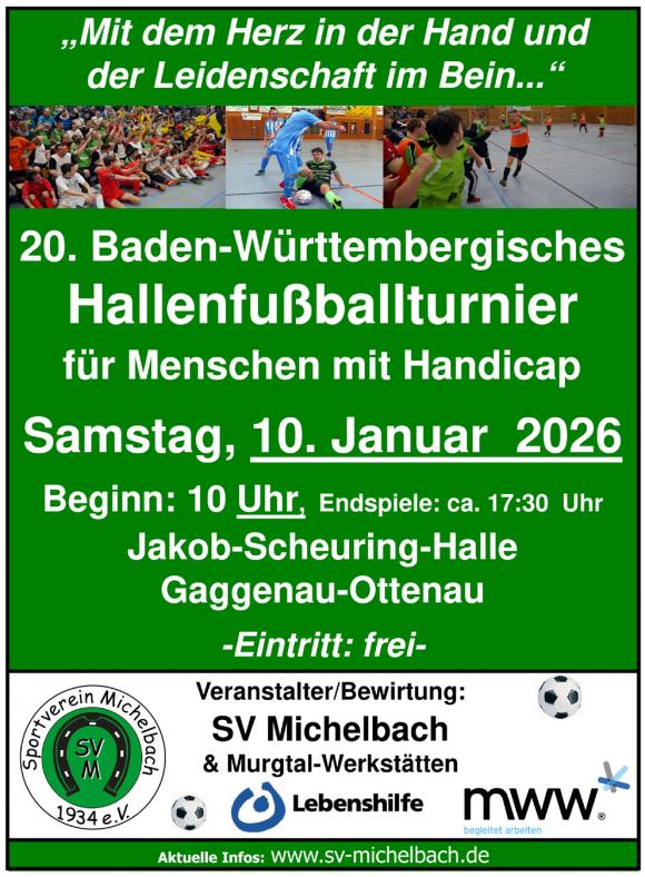 Werbeplakat 20. Turnier Menschen mit Handicap 2026