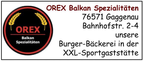 OREX Balkan Bäckerei unser Burger Bäcker in der XXL-Sportgaststätte